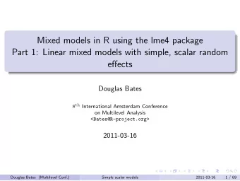Mixed models in R using the lme4 package  Part 1: Linear mixed models with simple, scalar random