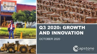 Q3 2020: GROWTH  AND INNOVATION  OCTOBER 2020  Participants On Todays Call  Jerrold Annett