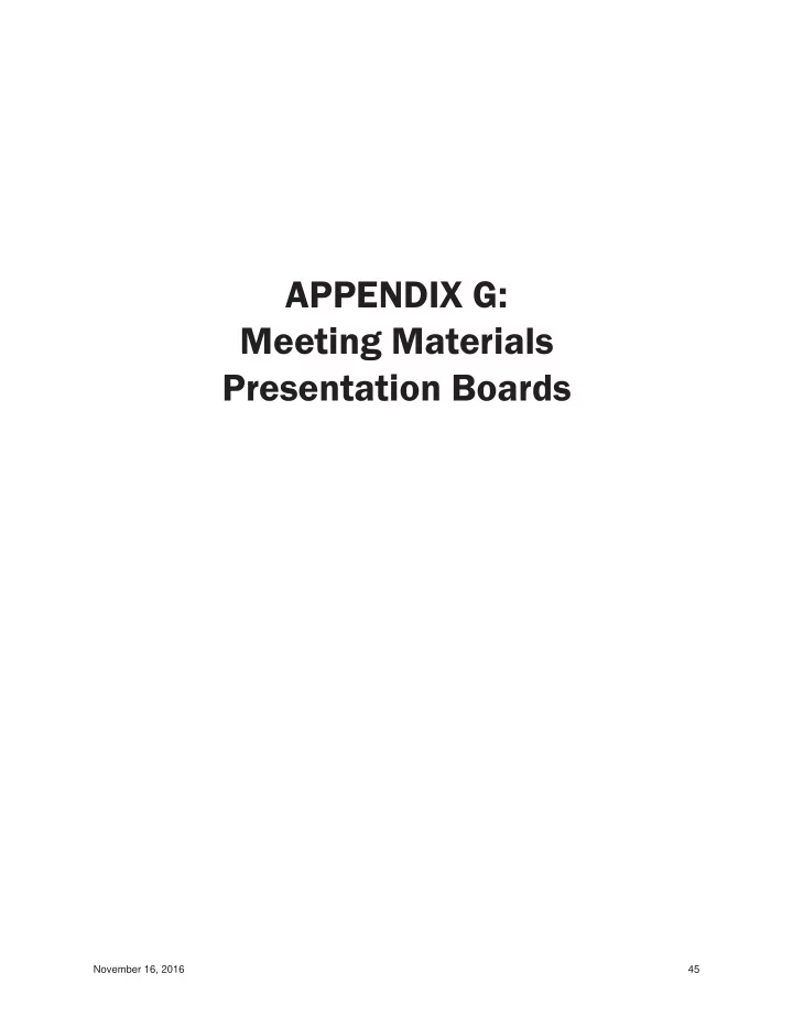 appendix g meeting materials presentation boards