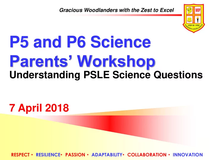 p5 and p6 science parents workshop