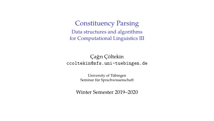 constituency parsing