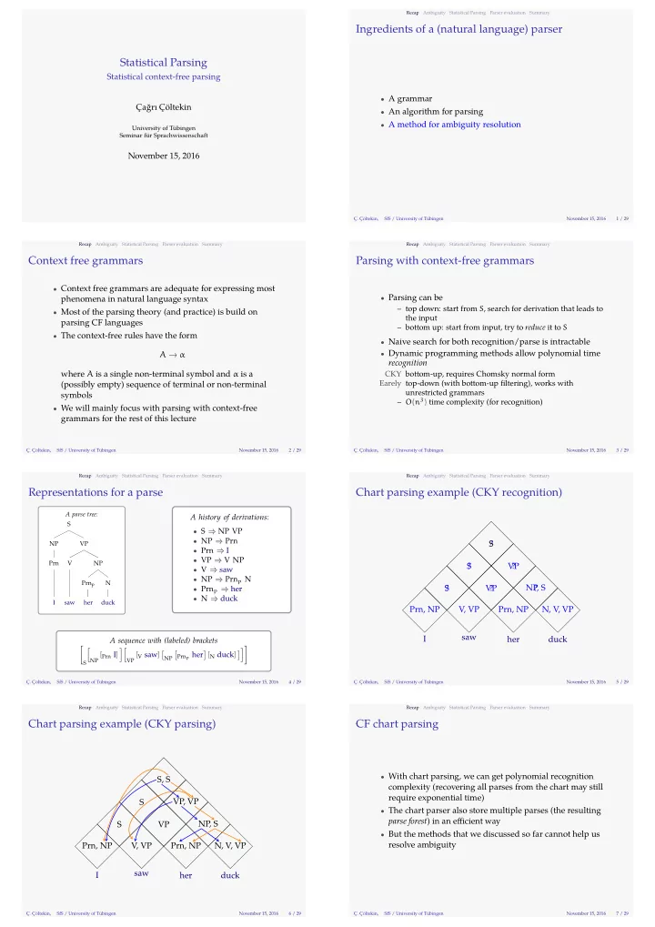 statistical parsing