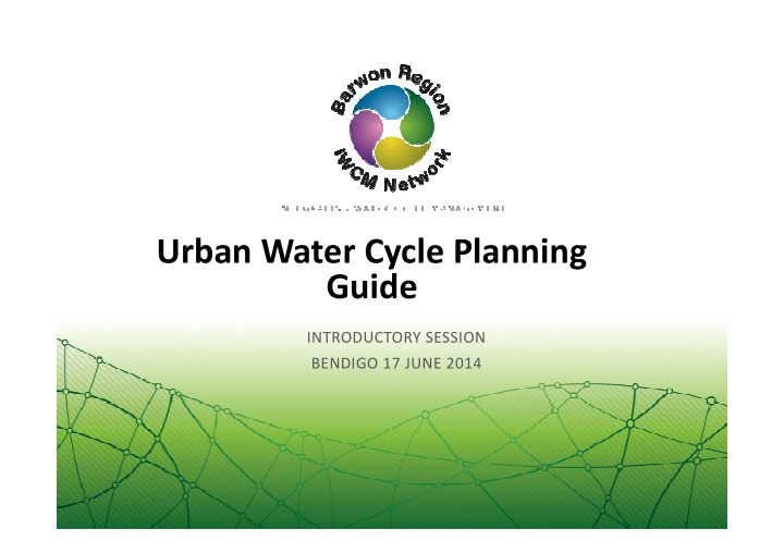 urban water cycle planning guide guide