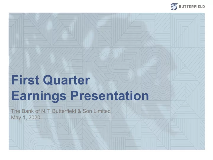 first quarter earnings presentation