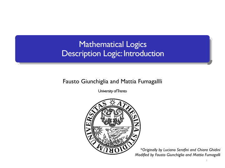 mathematical logics description logic introduction