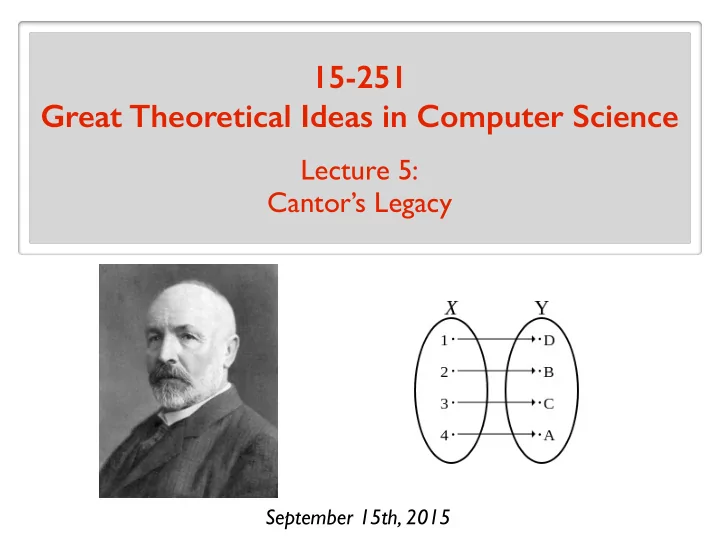 15 251 great theoretical ideas in computer science