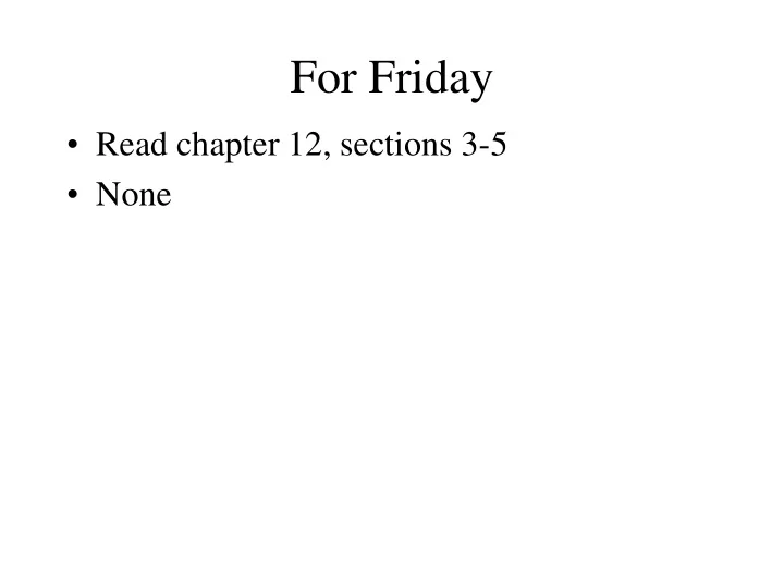 for friday