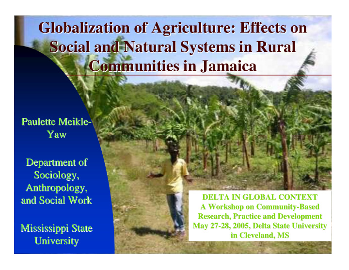 globalization of agriculture effects on globalization of
