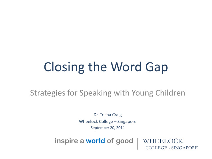closing the word gap