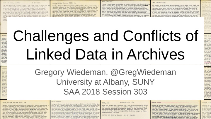challenges and conflicts of linked data in archives