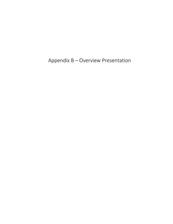 appendix b overview presentation