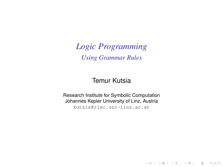 logic programming