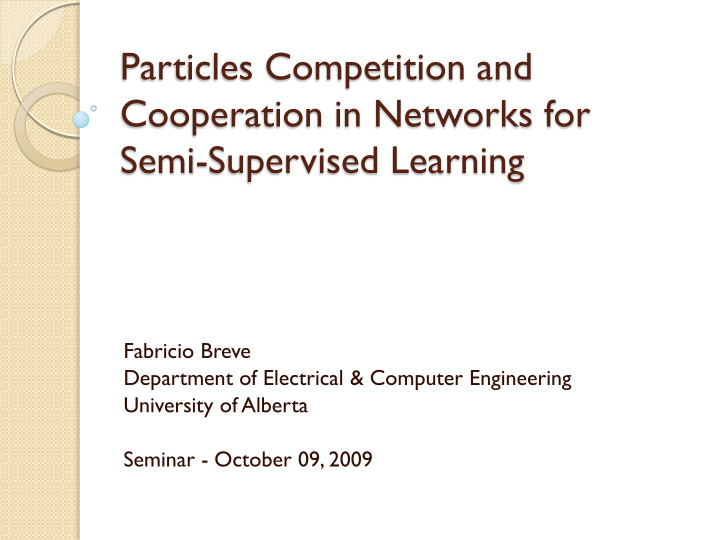 particles competition and