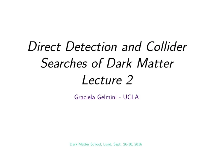 direct detection and collider searches of dark matter