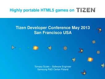 Tomasz ciso  Software Engineer  Samsung R&amp;D Center Poland  The Earth Guard development