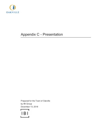 C   Prepared for the Town