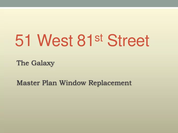 51 west 81 st street