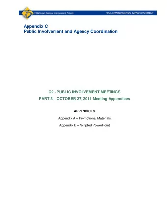 Appendix C  Public Involvement and Agency Coordination  C2 - PUBLIC INVOLVEMENT MEETINGS  PART 3