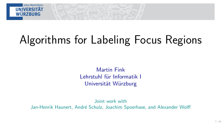 algorithms for labeling focus regions