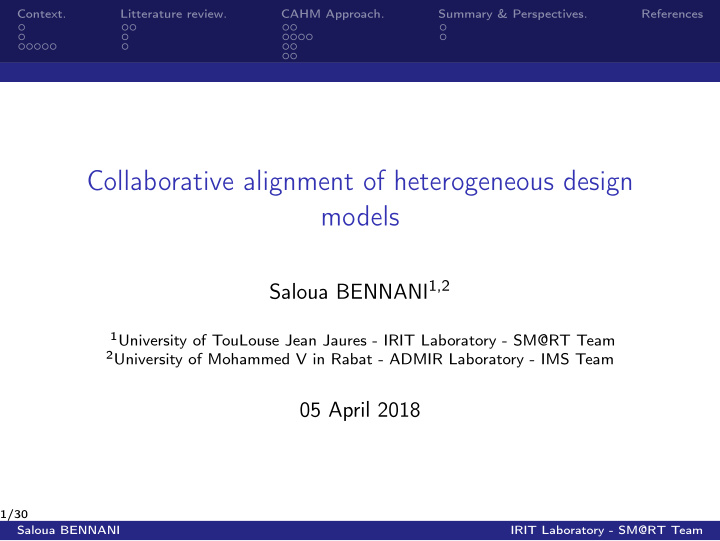 collaborative alignment of heterogeneous design models