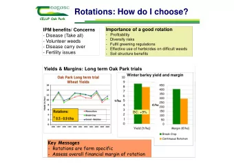 Rotations: How do I choose?  CELUP Oak Park  IPM benefits/ Concerns  Importance of a good rotation