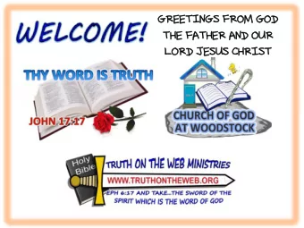 LORD  RD JESUS  US CHRI  RIST  ST  1  A Message to the Saints on the First  Day of Unleavened Bread