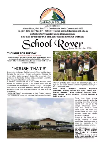 HOUSE THAT !!  Imagine the challenge - Build a house in fifteen working days.  Consider the