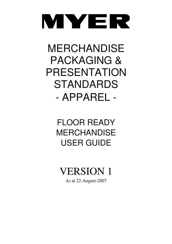 merchandise packaging amp presentation standards apparel