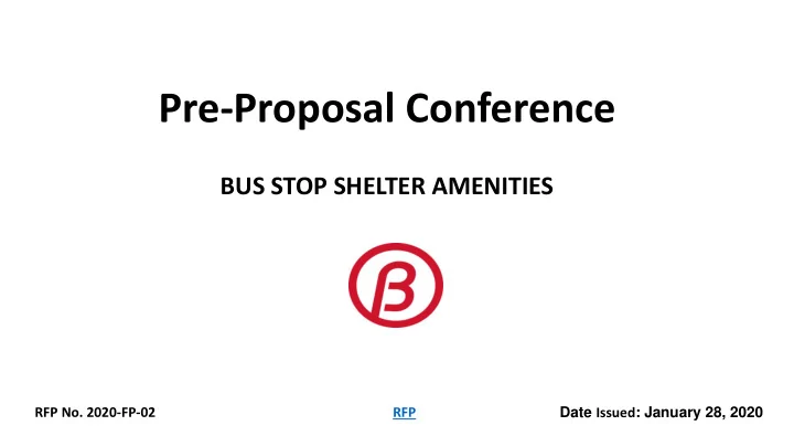 pre proposal conference