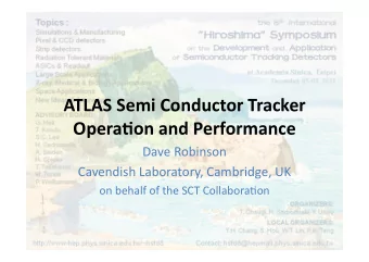 ATLAS  Semi  Conductor  Tracker    Opera5on  and  Performance    Dave