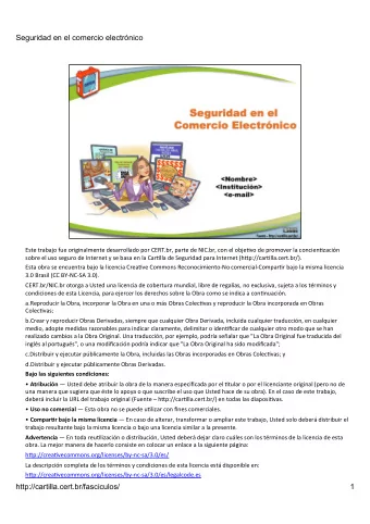 Seguridad en el comercio electrnico  Este  trabajo  fue  originalmente  desarrollado