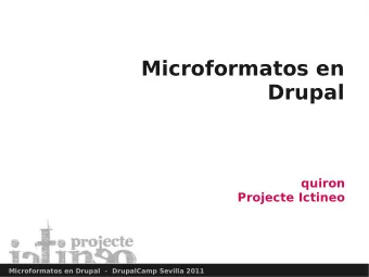 Microformatos en  Drupal  quiron  Projecte Ictineo  Microformatos en Drupal  -  DrupalCamp Sevilla