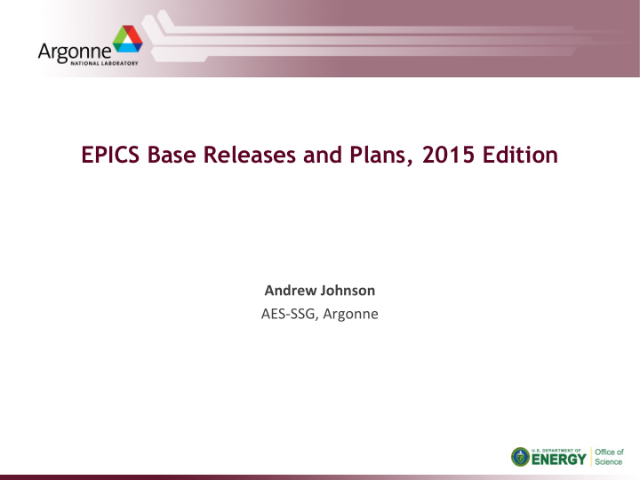 epics base releases and plans 2015 edition