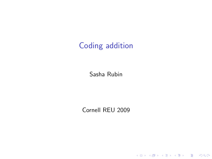 coding addition