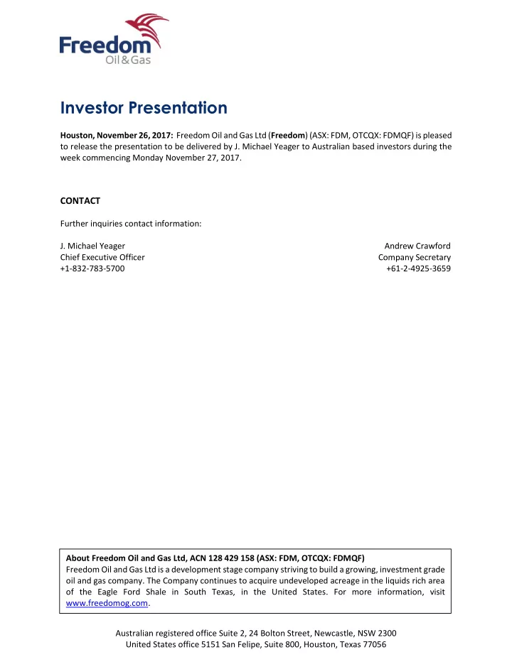 investor presentation