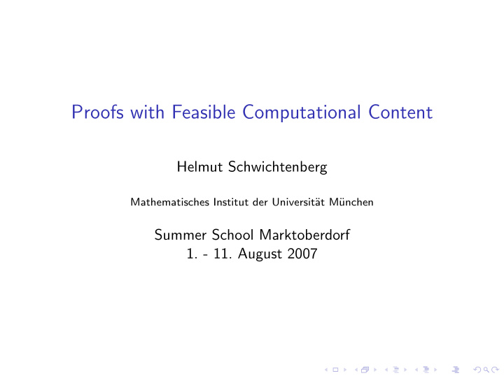 proofs with feasible computational content