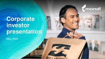 Corporate  investor  presentation  May 2020  Forward-looking statements disclaimer  Mondi: