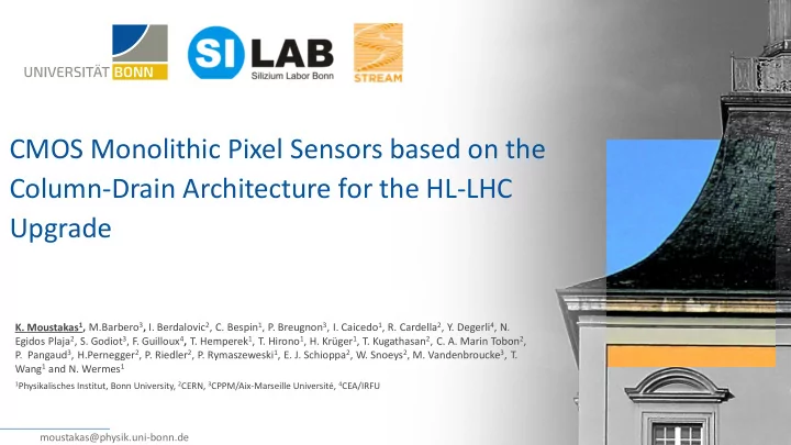 cmos monolithic pixel sensors based on the column drain