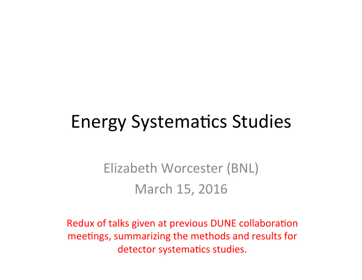 energy systema cs studies