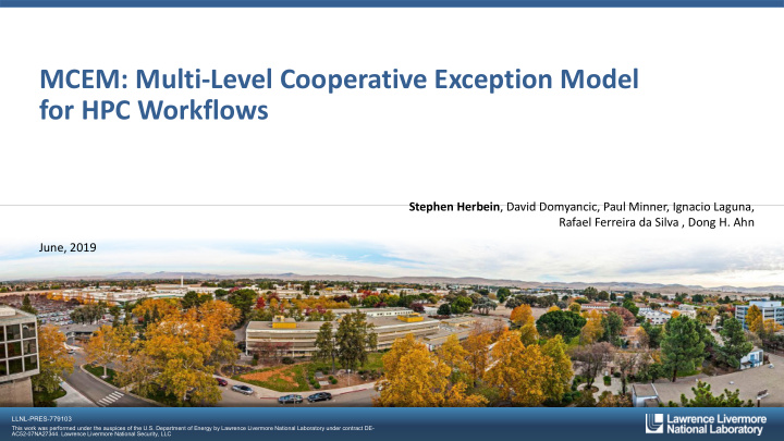 mcem multi level cooperative exception model for hpc