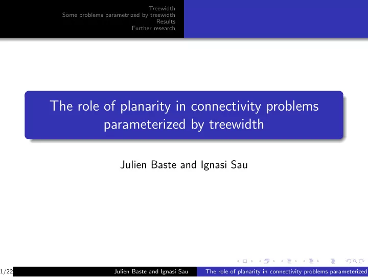 the role of planarity in connectivity problems