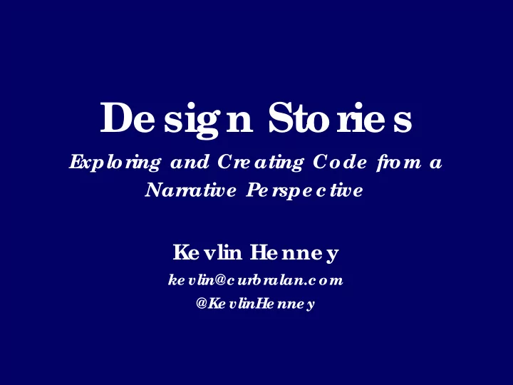 de sign stor ie s