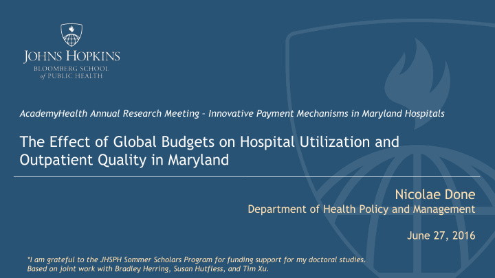 outpatient quality in maryland