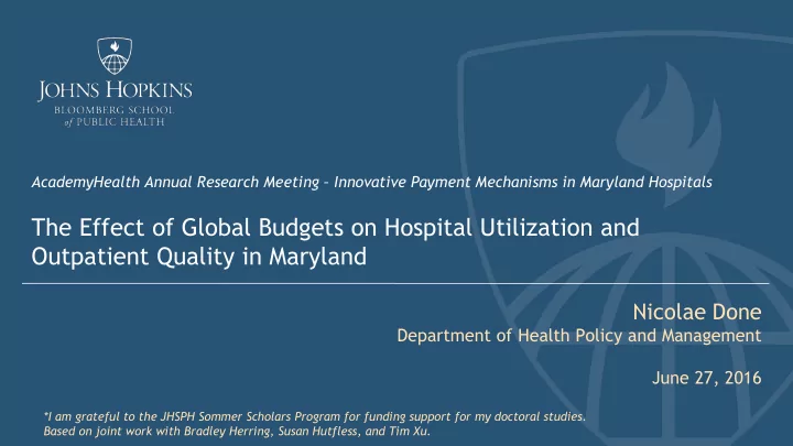 outpatient quality in maryland
