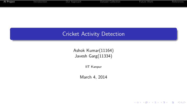 cricket activity detection