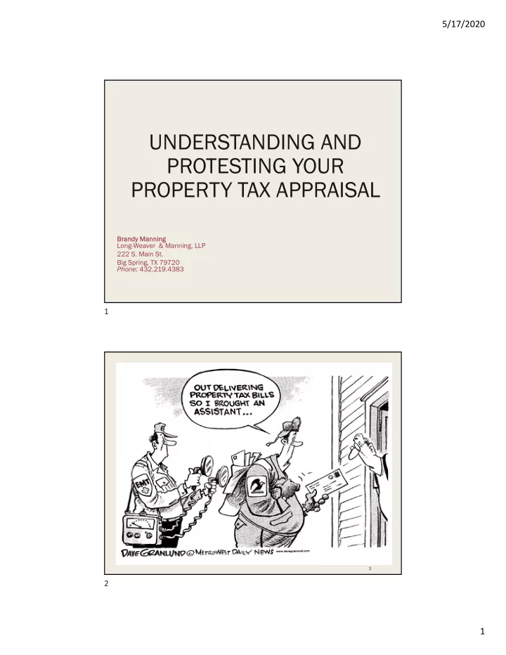understanding and protesting your property tax appraisal
