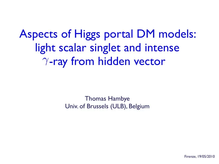 aspects of higgs portal dm models light scalar singlet