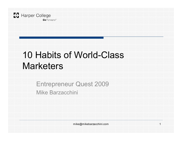 10 habits of world class marketers