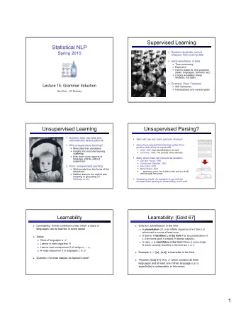 SupervisedLearning  StatisticalNLP  Spring2010  Systemsduplicatecorrect