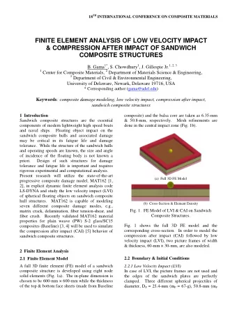 FINITE ELEMENT ANALYSIS OF LOW VELOCITY IMPACT  &amp; COMPRESSION AFTER IMPACT OF SANDWICH